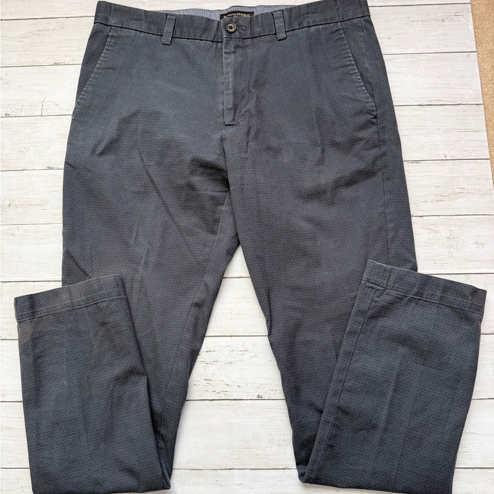 Banana Republic Fulton Skinny Chino Pants Mens 34x34 Gray Stretch Slim